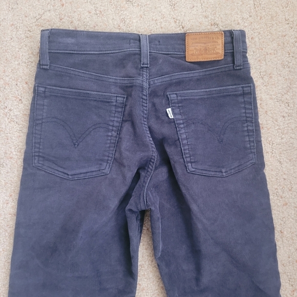 Levi's Premium Wedgie Straight Blue Corduroy Pants - Picture 7 of 7